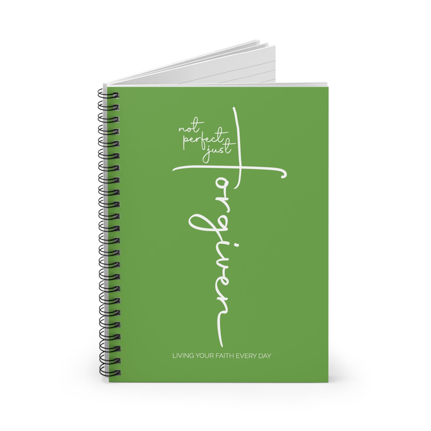 'Not Perfect—Just Forgiven' | Inspirational Faith Spiral Notebook