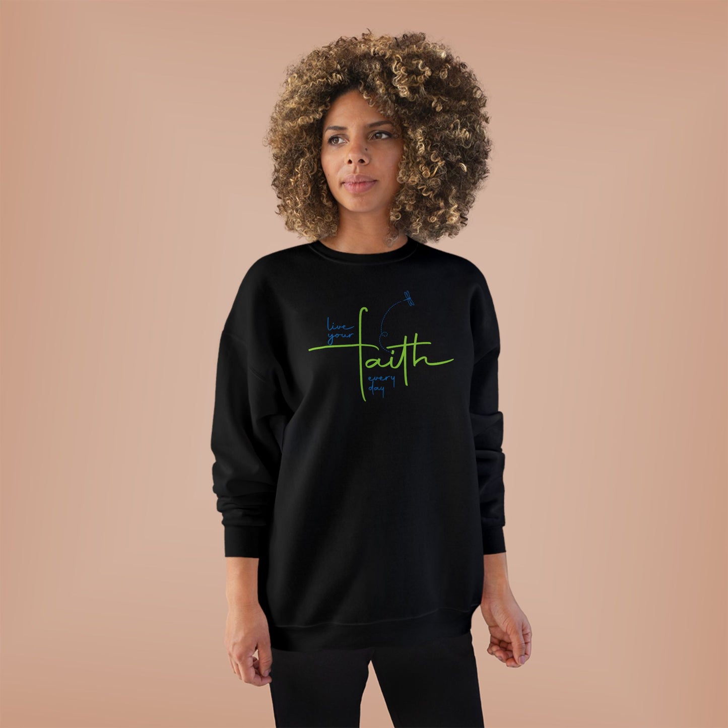 Living Your FAITH Every Day | Unisex EcoSmart® Crewneck Sweatshirt