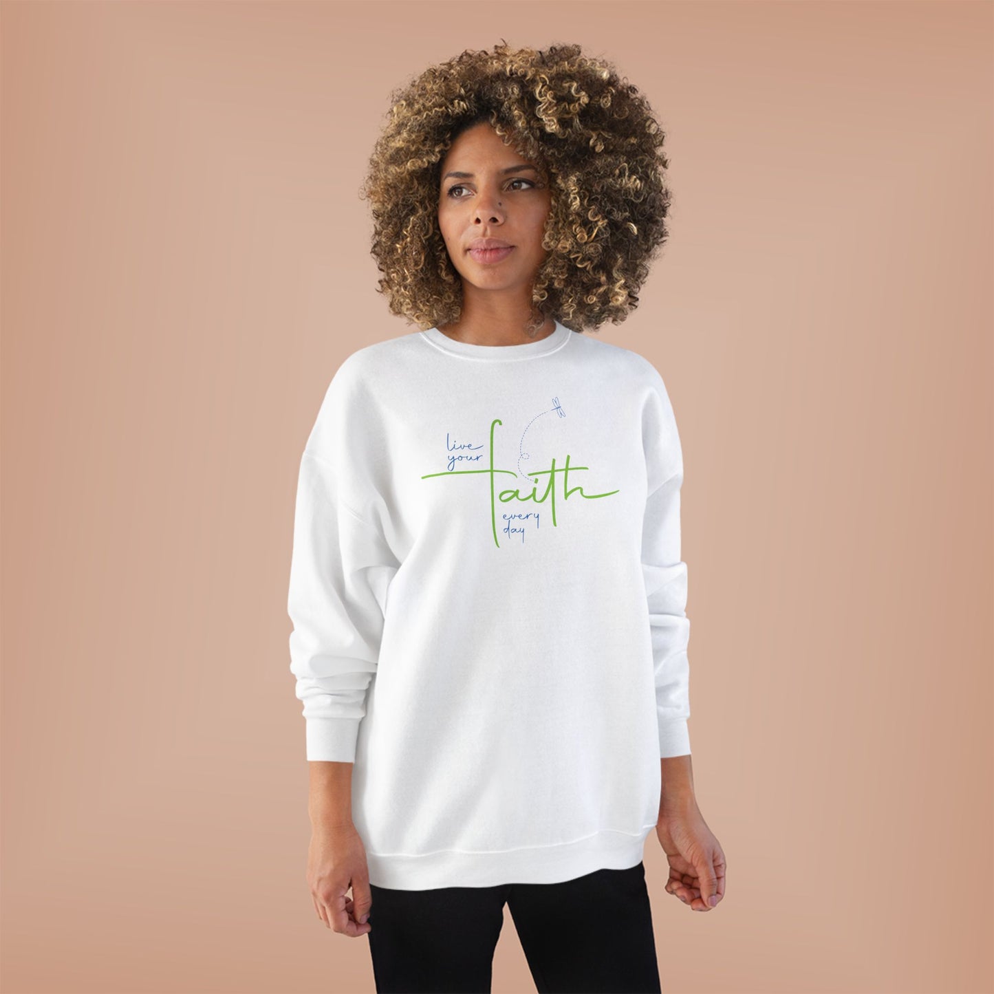 Living Your FAITH Every Day | Unisex EcoSmart® Crewneck Sweatshirt