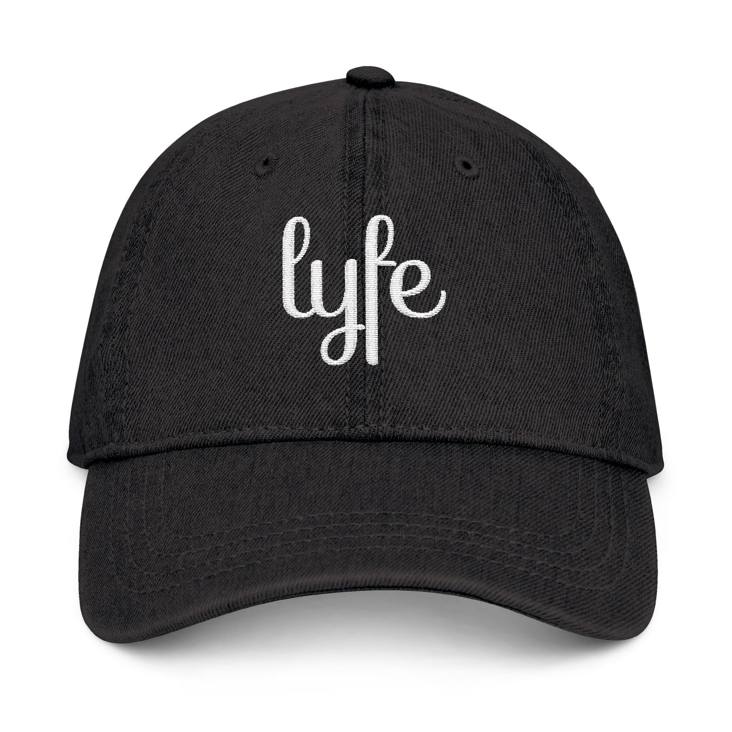 Embroidered Casual Denim Hat - 'Lyfe'