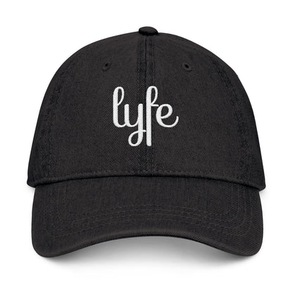 Embroidered Casual Denim Hat - 'Lyfe'