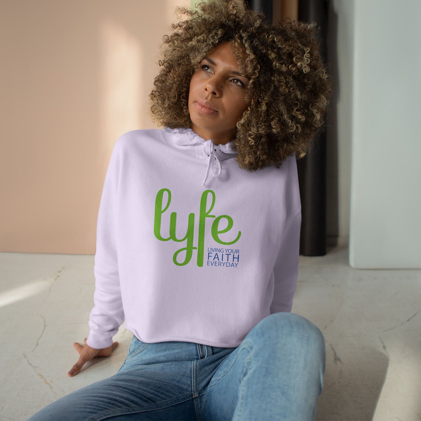 LYFE: Living Your Faith Everyday | Inspirational Crop Hoodie