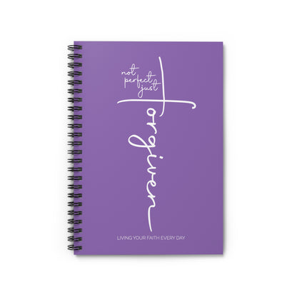 Not Perfect—Just Forgiven | Faith-Inspired Spiral Notebook