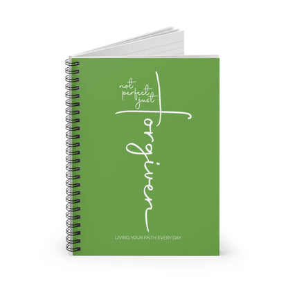 'Not Perfect—Just Forgiven' | Inspirational Faith Spiral Notebook