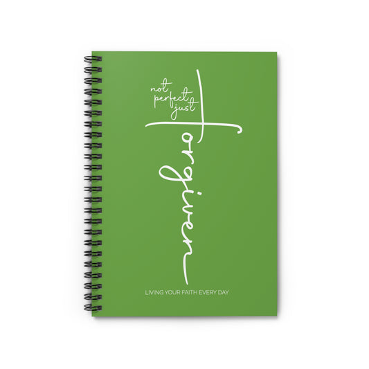 'Not Perfect—Just Forgiven' | Inspirational Faith Spiral Notebook