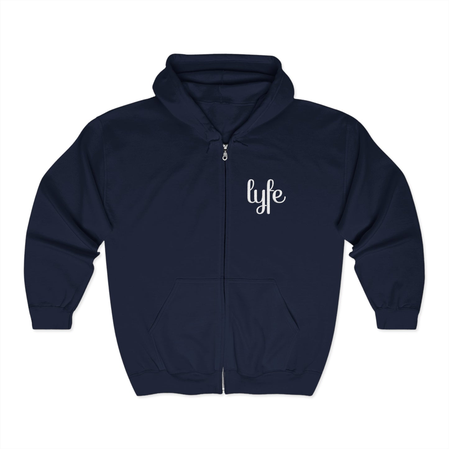 "LYFE" Embroidered | Stylish Unisex Full Zip Hoodie - Cozy & Versatile