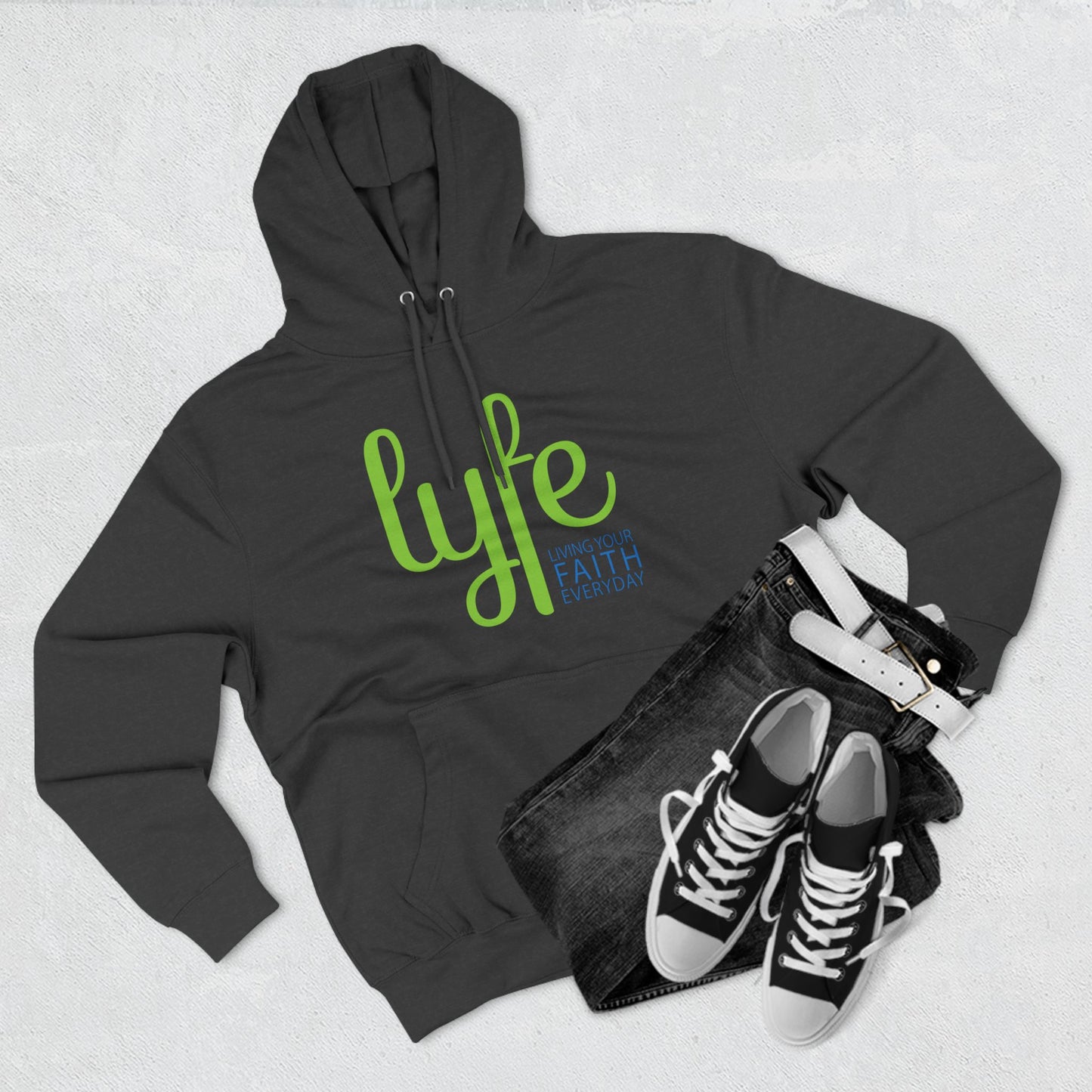 LYFE: Living Your Faith Everyday | Three-Panel Fleece Hoodie