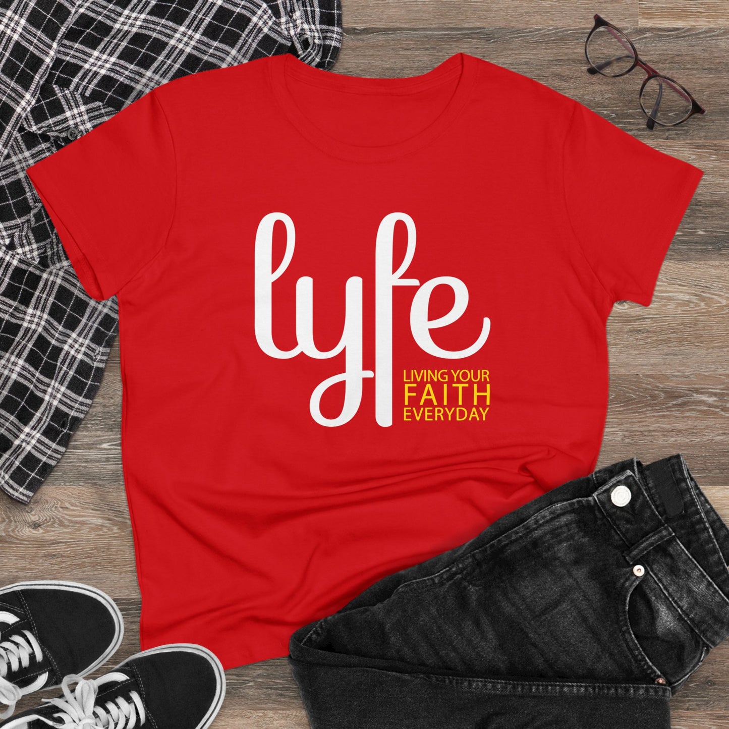 LYFE: Living Your Faith Everyday | Women's Midweight Cotton Short Sleeve Tee