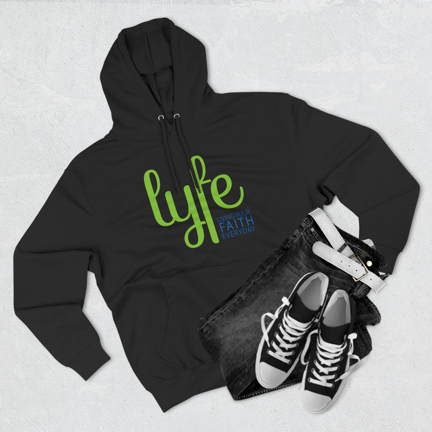 LYFE: Living Your Faith Everyday | Three-Panel Fleece Hoodie