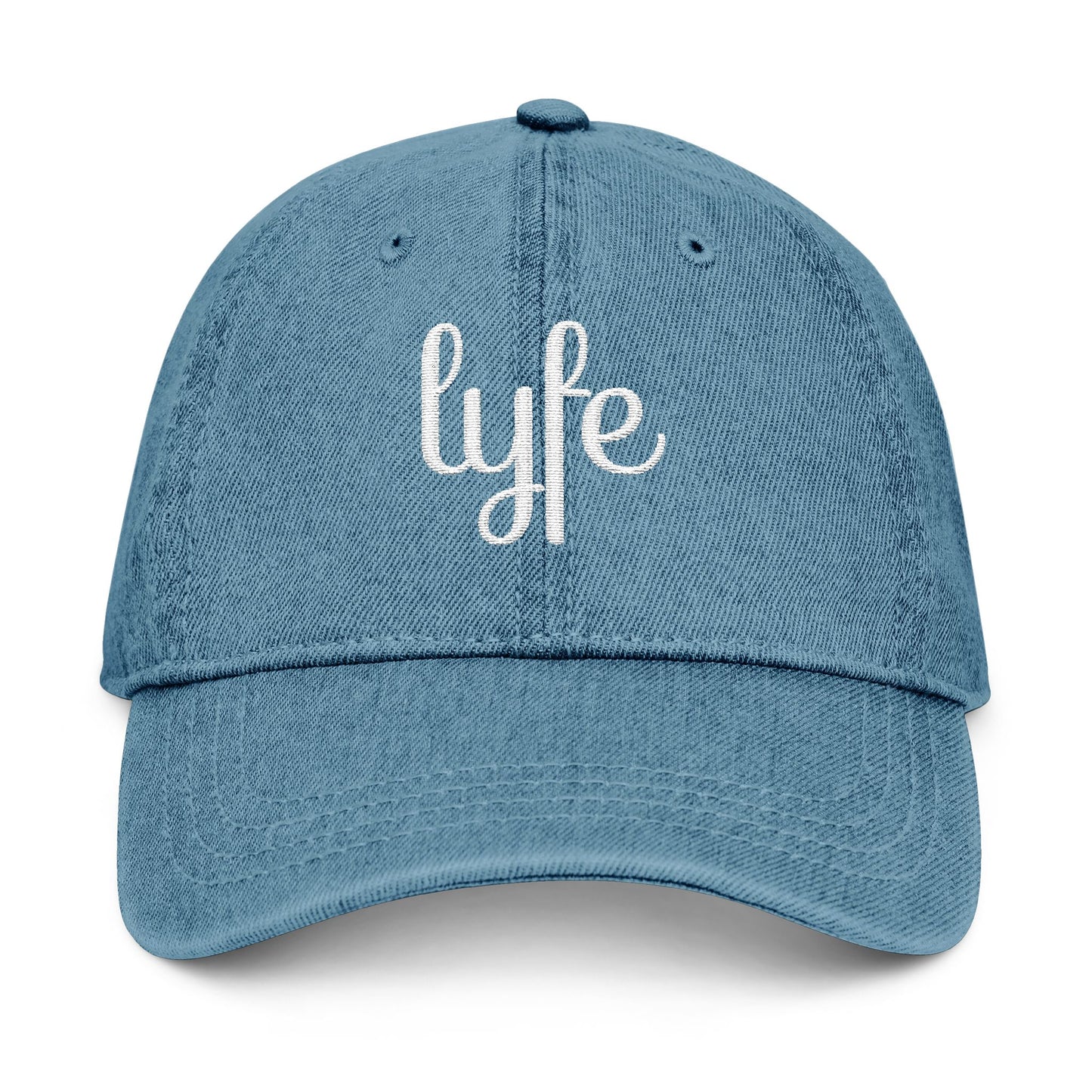 Embroidered Casual Denim Hat - 'Lyfe'
