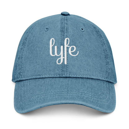 Embroidered Casual Denim Hat - 'Lyfe'