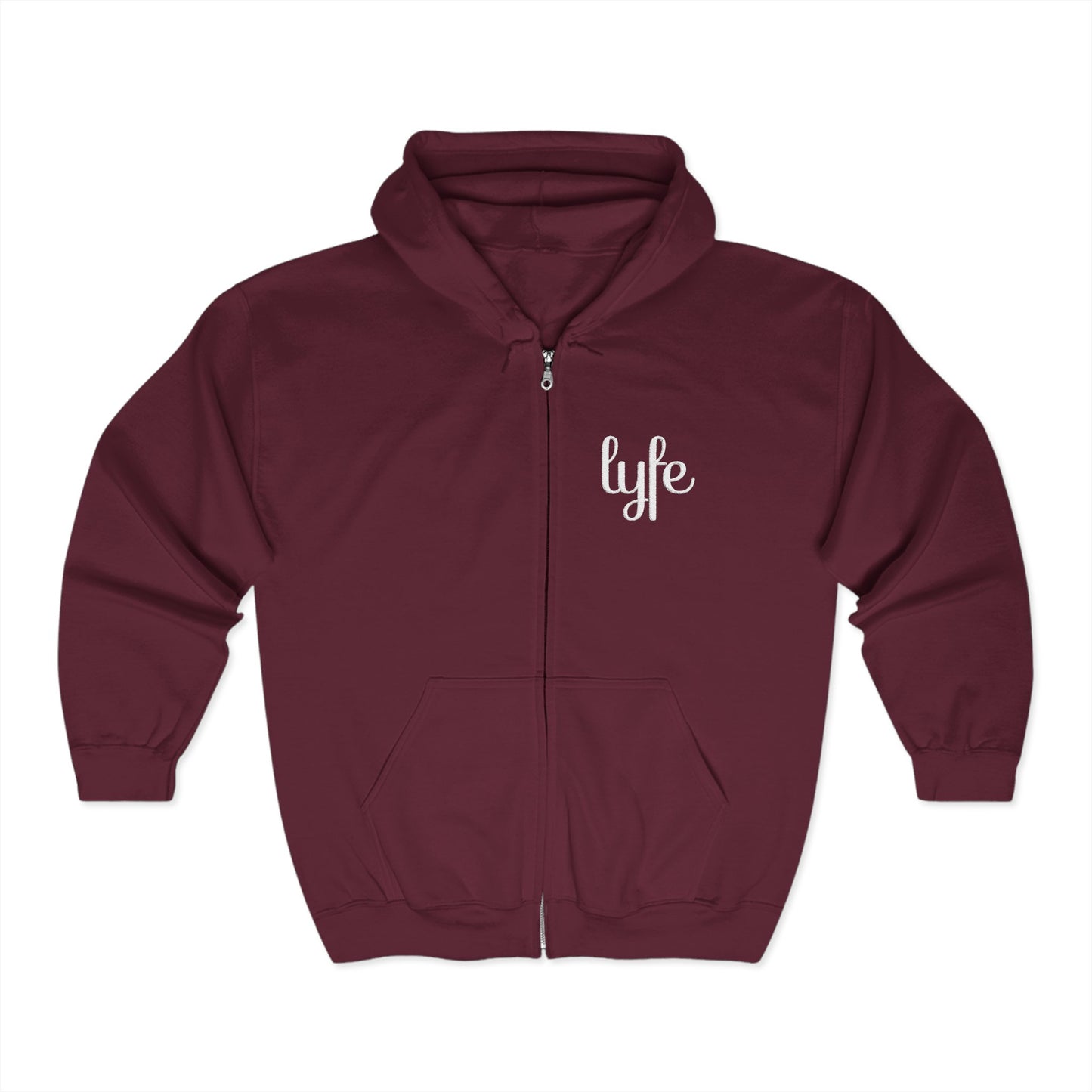 "LYFE" Embroidered | Stylish Unisex Full Zip Hoodie - Cozy & Versatile