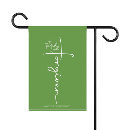 "Not Perfect—Just Forgiven" | Inspirational Garden Banner
