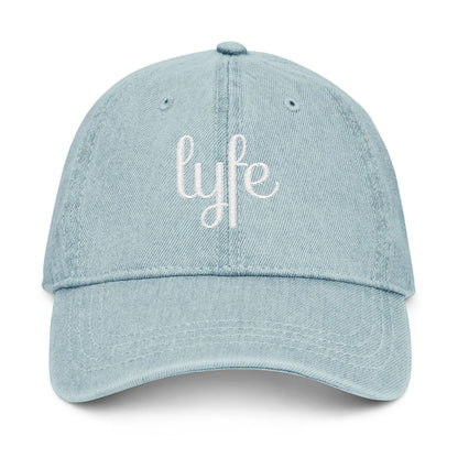 Embroidered Casual Denim Hat - 'Lyfe'