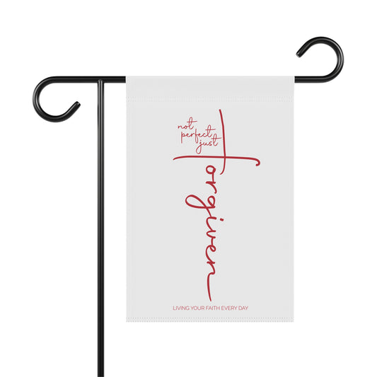 "Not Perfect—Just Forgiven" Faith-Themed Garden Banner