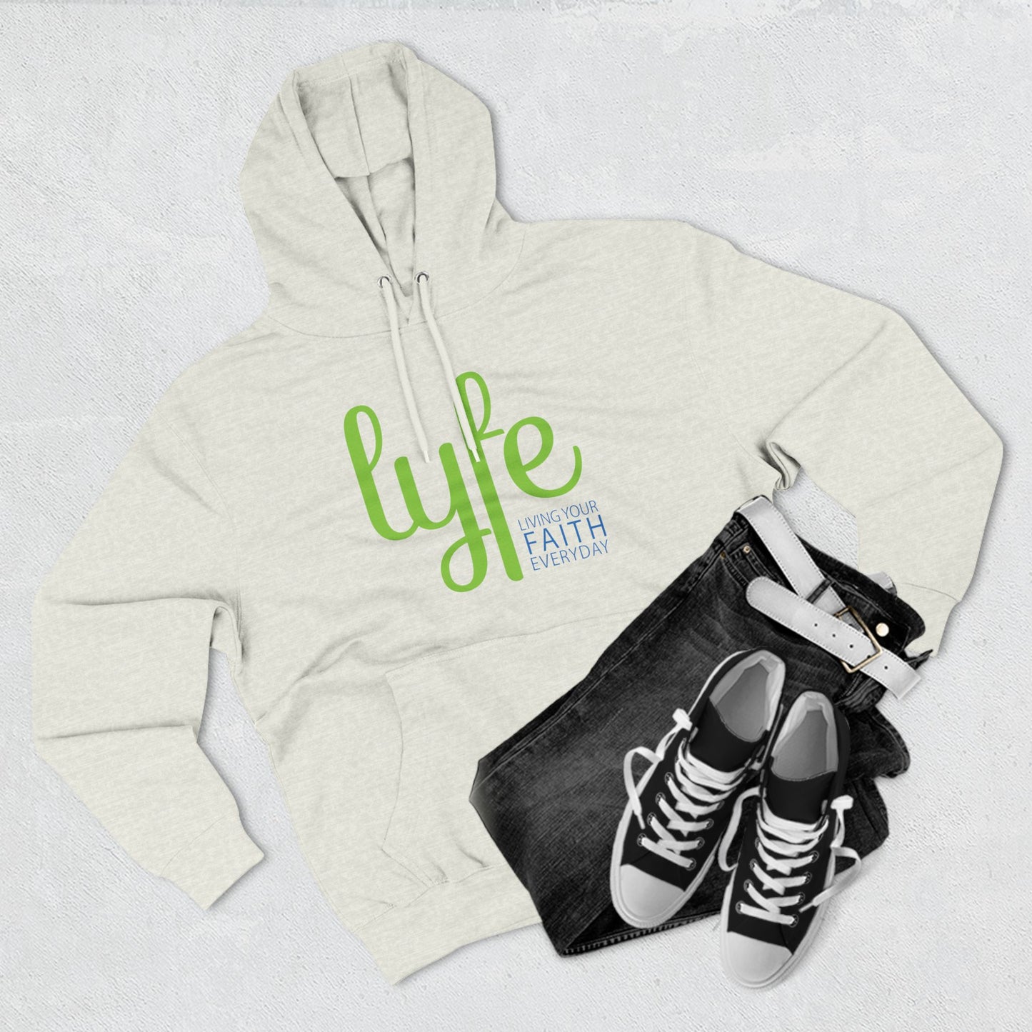 LYFE: Living Your Faith Everyday | Three-Panel Fleece Hoodie