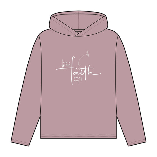 Women's Organic Hoodie - 'Live Your Faith Every Day' Inspirational Sweatshirt