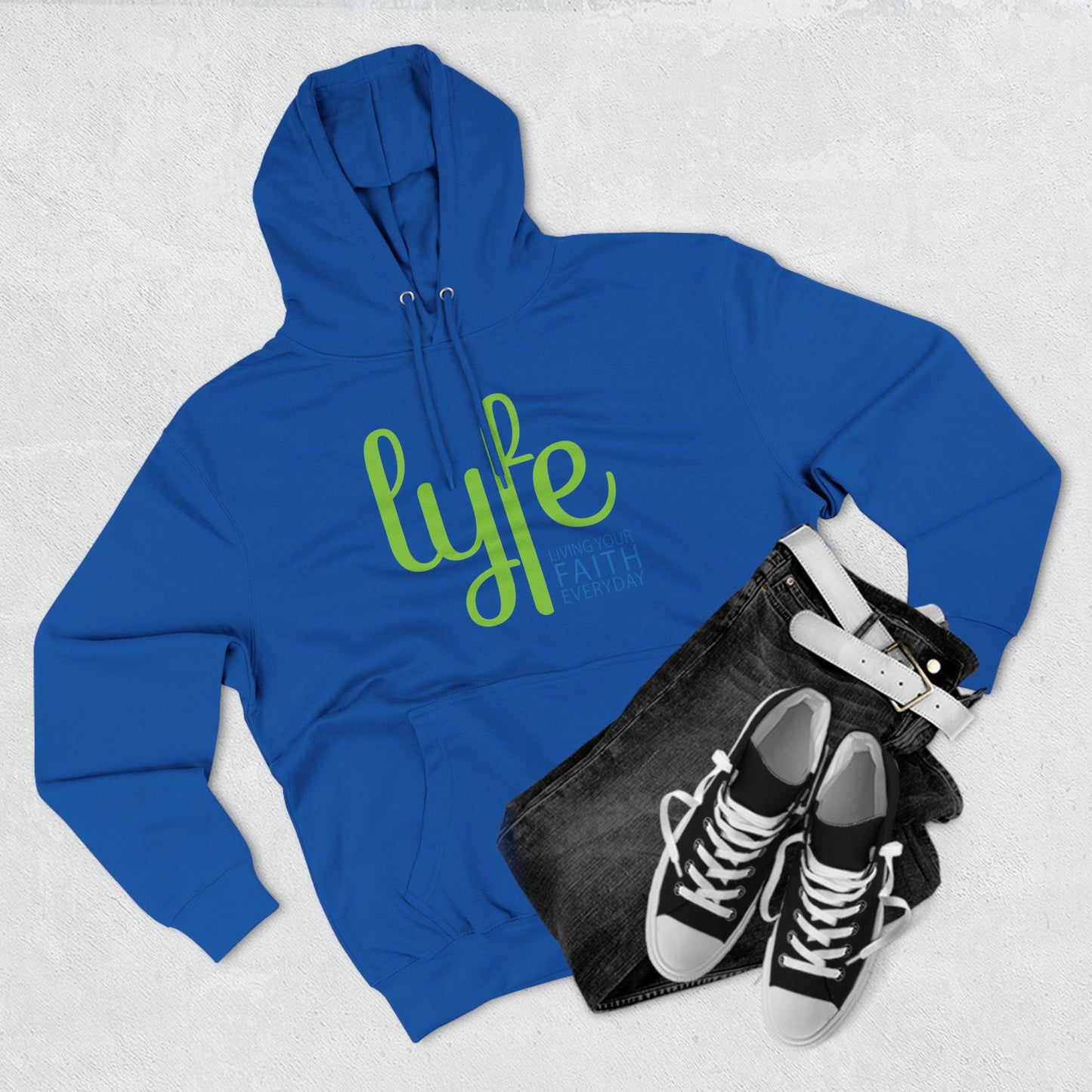 LYFE: Living Your Faith Everyday | Three-Panel Fleece Hoodie