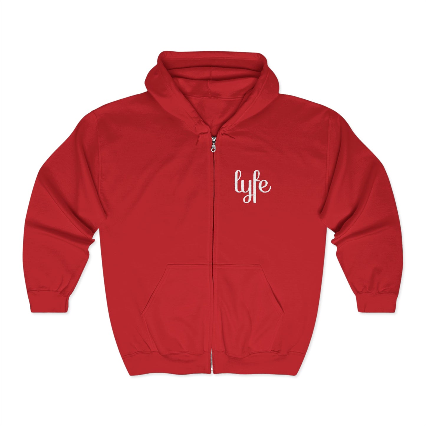 "LYFE" Embroidered | Stylish Unisex Full Zip Hoodie - Cozy & Versatile