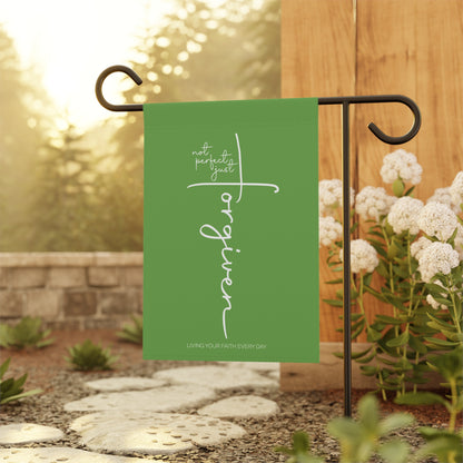 "Not Perfect—Just Forgiven" | Inspirational Garden Banner