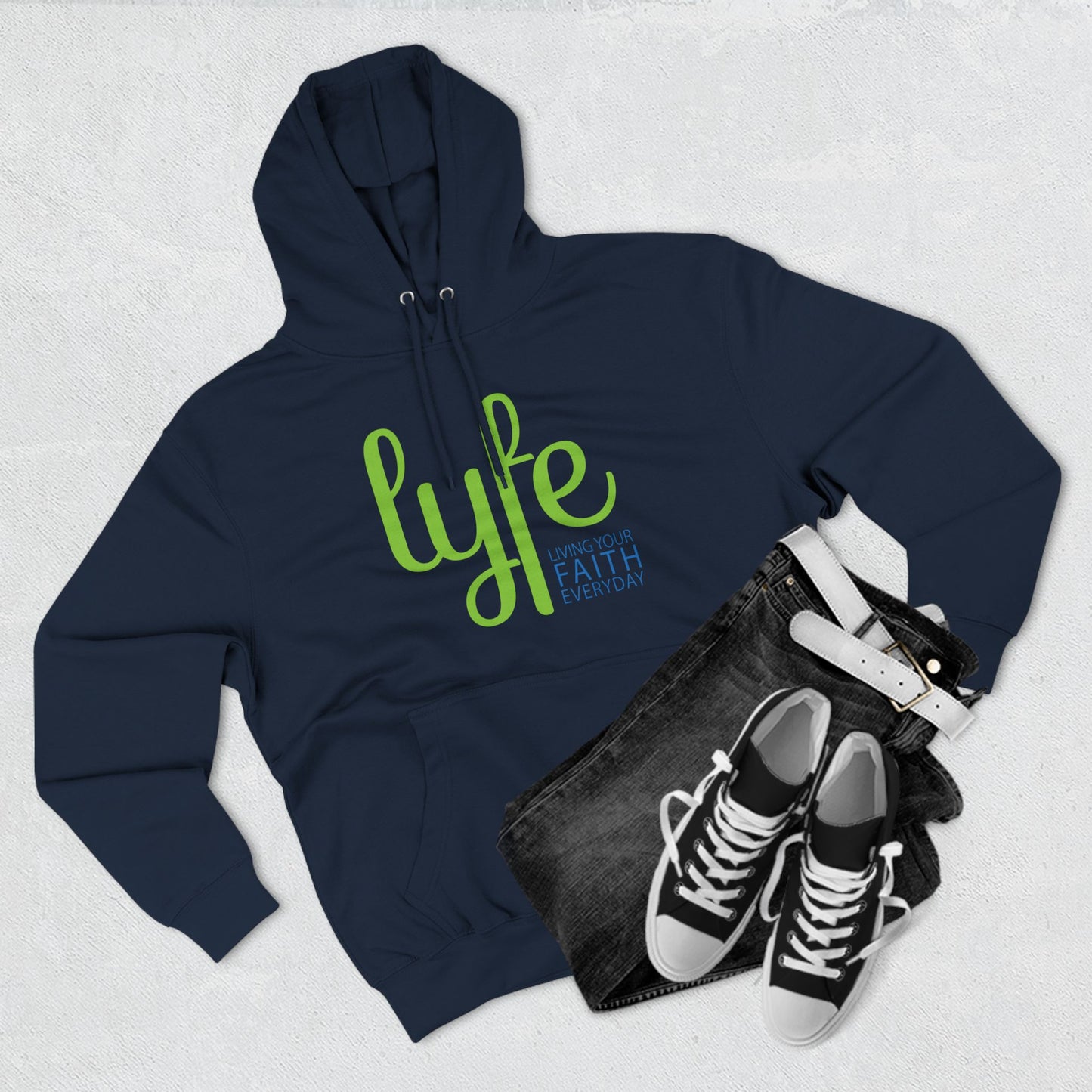 LYFE: Living Your Faith Everyday | Three-Panel Fleece Hoodie