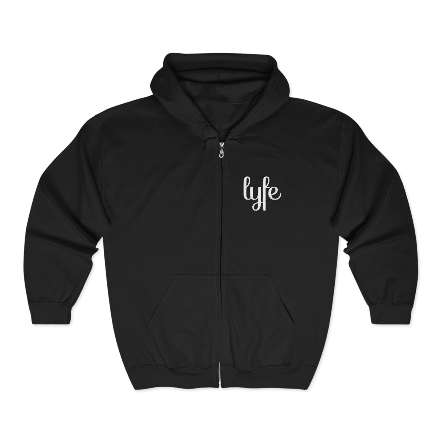 "LYFE" Embroidered | Stylish Unisex Full Zip Hoodie - Cozy & Versatile