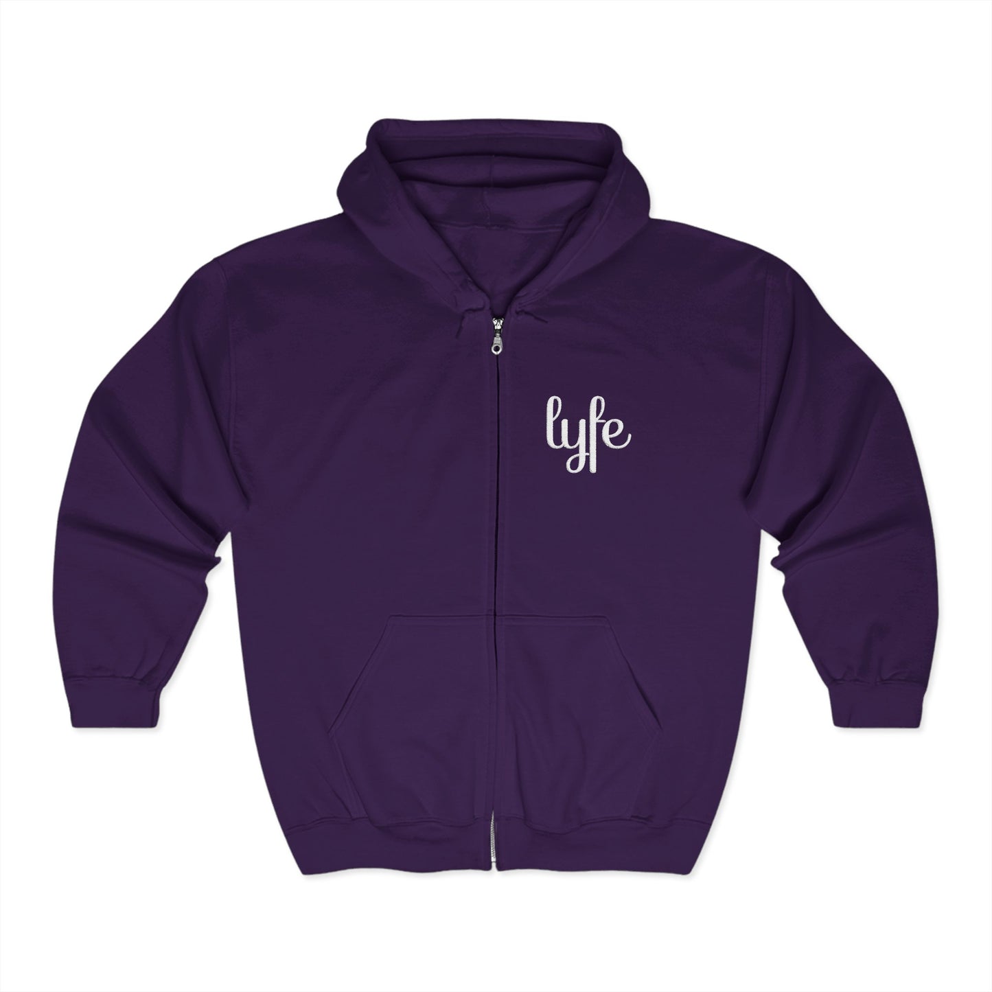 "LYFE" Embroidered | Stylish Unisex Full Zip Hoodie - Cozy & Versatile
