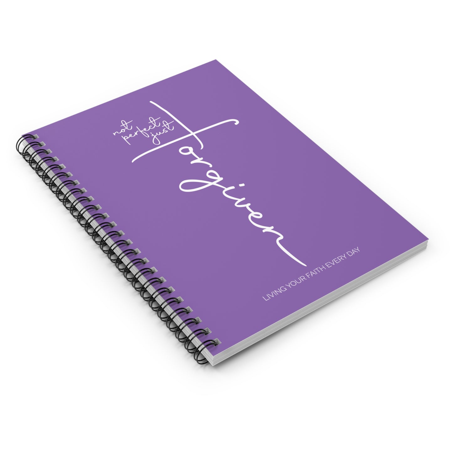 Not Perfect—Just Forgiven | Faith-Inspired Spiral Notebook