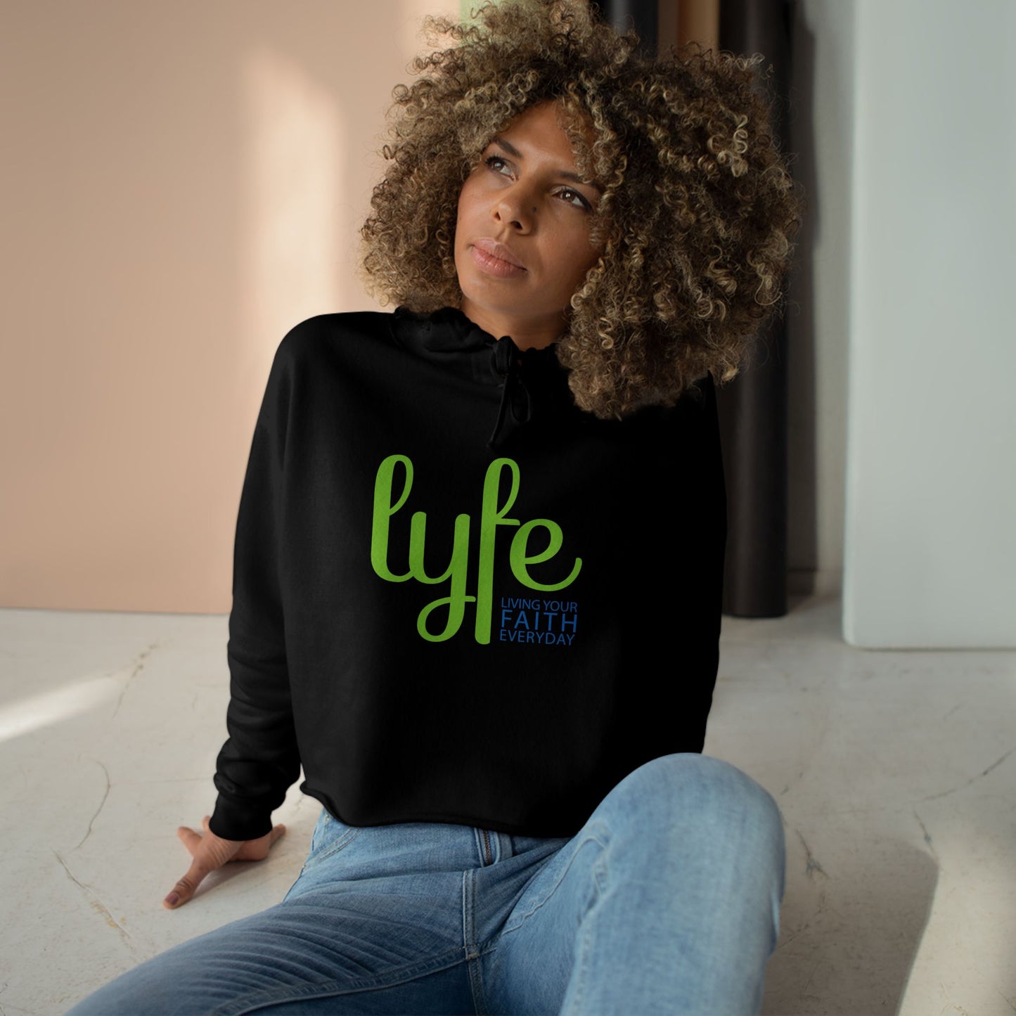 LYFE: Living Your Faith Everyday | Inspirational Crop Hoodie