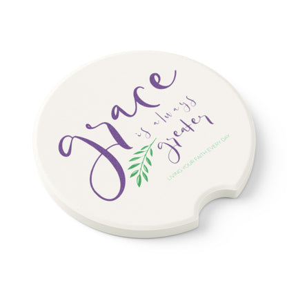 Grace is Always Greater | Soapstone Car Coaster