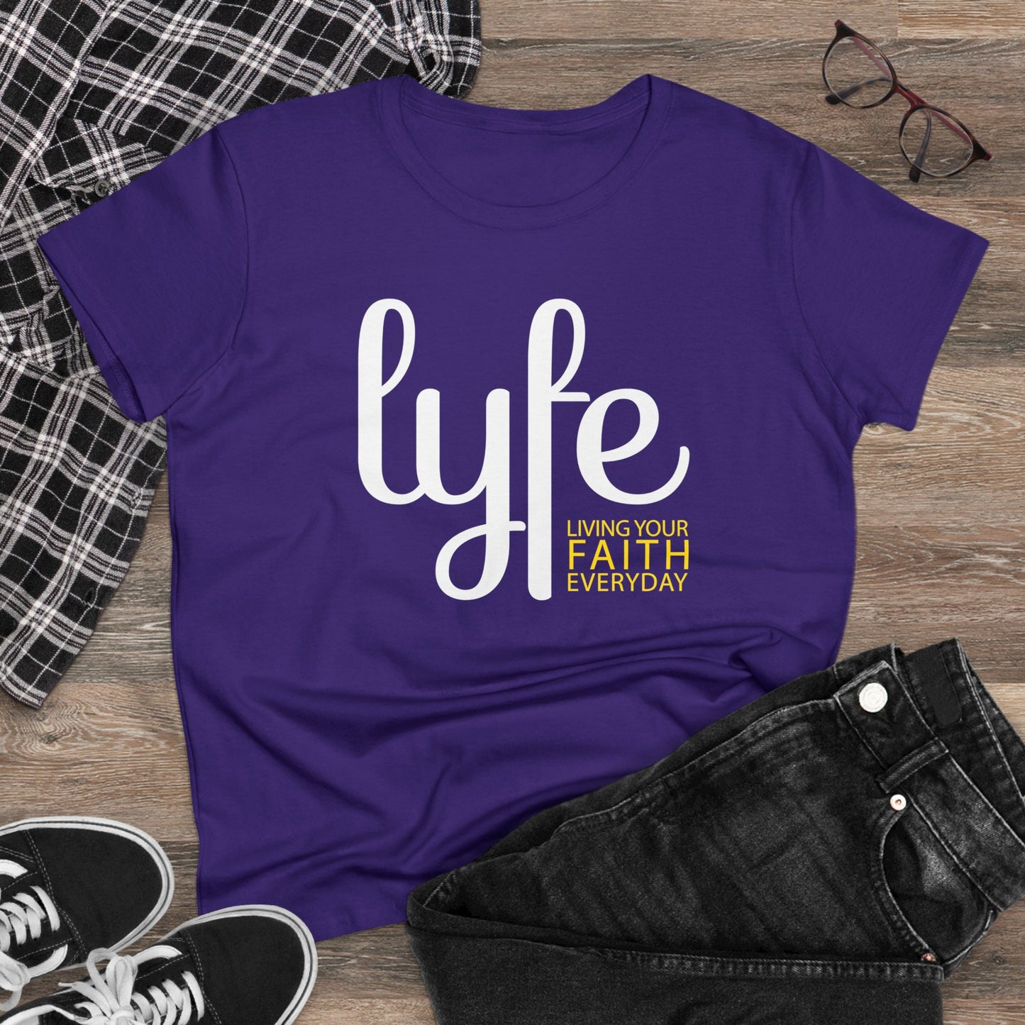LYFE: Living Your Faith Everyday | Women's Midweight Cotton Short Sleeve Tee